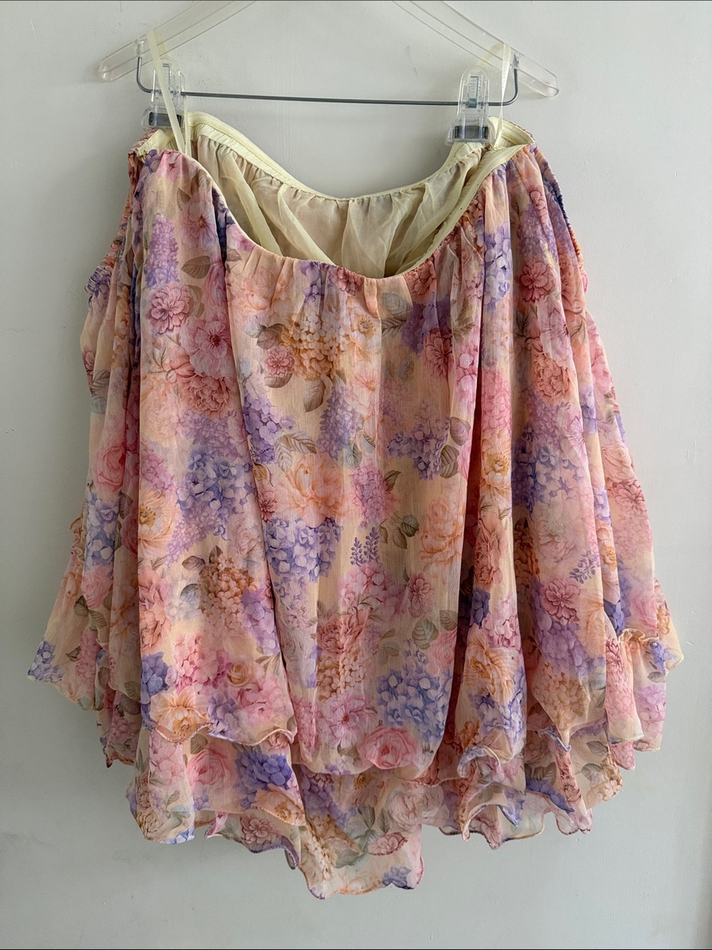 Show Me Your Mumu Fiona Mini Dress Size L Floral Off Shoulder Ruffle Wedding - Picture 3 of 4